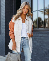 Jaison Pocketed Colorblock Shacket - Taupe Rust - FINAL SALE Ins Street